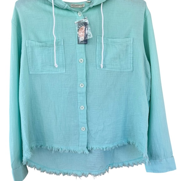 Uncharted Turquoise Hooded Button-Down Shirt - Picture 11 of 11
